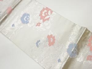 リサイクル　色紙に花唐草・鳳凰模様織出し名古屋帯